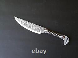 13-inch damascus stainless steel bird shaped twisted handle fixed blade knife