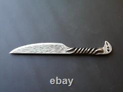 13-inch damascus stainless steel bird shaped twisted handle fixed blade knife