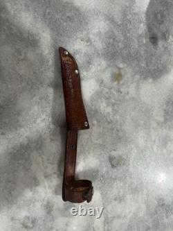 13905 Soligen Germany Knife with Sheath Bone Handle Vintage