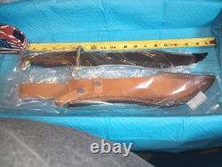 18 Hand Forged Bowie Knife With Leather Sheath