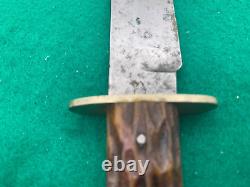 1890 1906 JOHN NEWTON Vintage England STAG BOWIE FIGHTER, HUNT Knife