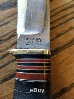 1905-10 Vintage M. S. A. CO. 6 Ideal Marbles Stag Bowie Knife Excellent Rare Case