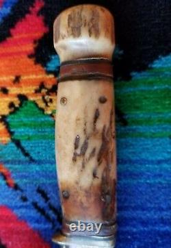 1905-1910 Vintage MSA CO. WL MARBLE Stag / Stag CANOE Bowie Knife Very Scarce