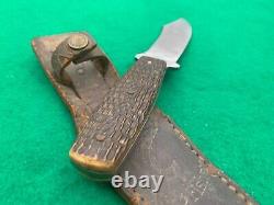 1905-1914 Only Case Tested & Sons Bradford Pa. Bone Orig. Sheath Knife