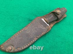 1905-1914 Only Case Tested & Sons Bradford Pa. Bone Orig. Sheath Knife