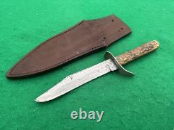 1908-1921 WILBERT BOWIE PERFECT BONE STAG scarce Vintage Hunt Knife