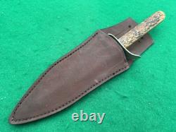 1908-1921 WILBERT BOWIE PERFECT BONE STAG scarce Vintage Hunt Knife