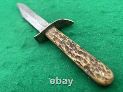 1908-1921 WILBERT BOWIE PERFECT BONE STAG scarce Vintage Hunt Knife