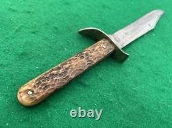 1908-1921 WILBERT BOWIE PERFECT BONE STAG scarce Vintage Hunt Knife