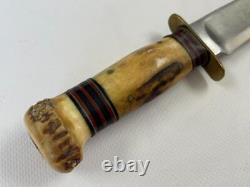 1918-wwii Marble's Gladstone Mich. USA Ideal Stag 11.25 Hunting Knife #cg634