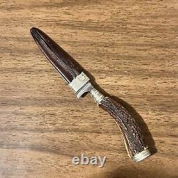 1930s Pre WWII Kuno Ritter German Hunting Knife with Stag Handle & Sheath