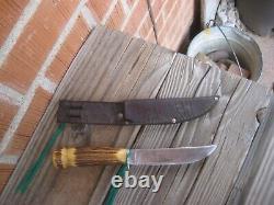 1930s Vintage 4 Blade REMINGTON Carbon Butcher Hunting Knife & Sheath USA