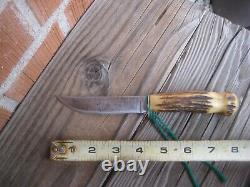 1930s Vintage 4 Blade REMINGTON Carbon Butcher Hunting Knife & Sheath USA