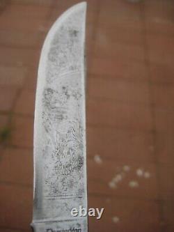 1930s Vintage 4 Blade REMINGTON Carbon Butcher Hunting Knife & Sheath USA