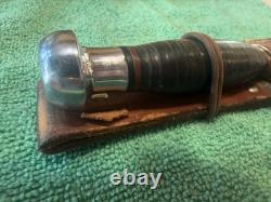 1940-1950 Vintage CaseXX Fixed Blade Hunting Knife Brown Leather Sheath