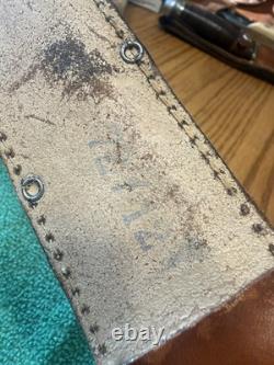 1940-1950 Vintage CaseXX Fixed Blade Hunting Knife Brown Leather Sheath