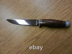 1940-64 CASE Fixed Blade Hunting Knife Unused 8 5/8-in Long Leather handle NICE