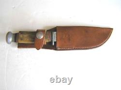 1940-65 CASE Fixed Blade Hunting Knife with Sheath, Stag Handle