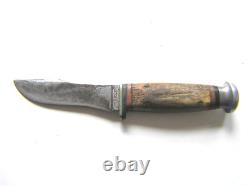 1940-65 CASE Fixed Blade Hunting Knife with Sheath, Stag Handle