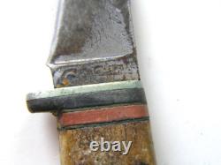 1940-65 CASE Fixed Blade Hunting Knife with Sheath, Stag Handle