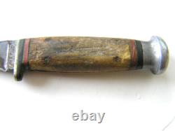1940-65 CASE Fixed Blade Hunting Knife with Sheath, Stag Handle