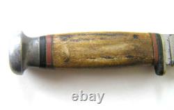 1940-65 CASE Fixed Blade Hunting Knife with Sheath, Stag Handle