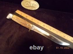 1940's Case Stag Grip 516-5 Knife withSheath Sharp Tight Ready To Work Hunting