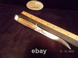 1940's Case Stag Grip 516-5 Knife withSheath Sharp Tight Ready To Work Hunting