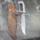 1940s Handmade Knife Snake Handle with Bone Inlay Original Leather Sheath Mexico