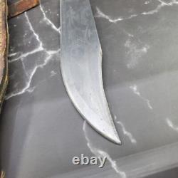 1940s Handmade Knife Snake Handle with Bone Inlay Original Leather Sheath Mexico