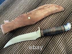 1950s 60s WESTERN L39 Skinning Hunting Knife Leather Sheath Boulder Colorado USA