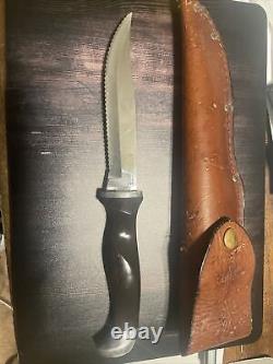 1950s Cutco 1769 KH serrated hunting knife + leather sheath