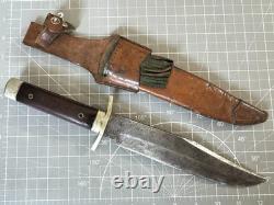 1950s EDGE BRAND Solingen Germany 068 Wood Handle Fixed Blade Bowie Knife Sheath