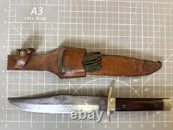 1950s EDGE BRAND Solingen Germany 068 Wood Handle Fixed Blade Bowie Knife Sheath