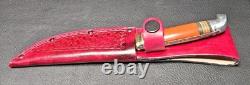 1950s No. 48BAP Western Boulder Co. USA Fixed Blade Knife Handle Leather Sheath