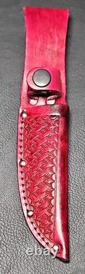 1950s No. 48BAP Western Boulder Co. USA Fixed Blade Knife Handle Leather Sheath 1950s No. 48BAP Western Boulder Co. USA Fixed Blade Knife Handle Leather Sheath