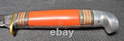 1950s No. 48BAP Western Boulder Co. USA Fixed Blade Knife Handle Leather Sheath