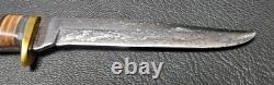 1950s No. 48BAP Western Boulder Co. USA Fixed Blade Knife Handle Leather Sheath