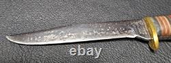 1950s No. 48BAP Western Boulder Co. USA Fixed Blade Knife Handle Leather Sheath