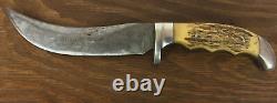 1960's RARE SOLINGEN GERMANY STAG BONE OTHELLO 5in Blade HUNTING KNIFE 9 1/2 L