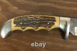 1960's RARE SOLINGEN GERMANY STAG BONE OTHELLO 5in Blade HUNTING KNIFE 9 1/2 L