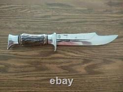1960's SOL. GERMANY EDGE BRAND CARBON STEEL AFRICAN HUNTER RHINO BOWIE KNIFE