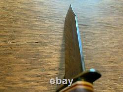 1960's USA Kabar 1207 Finger Groove Knife with Original Leather Sheath