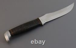 1965 1980 Vintage Case XX USA 323-6 Stacked Leather Handle Hunting Knife