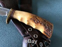1966 Rare Randall Knife Model 4-7 with Custon Vintage Quick Draw Concealed Sheath
