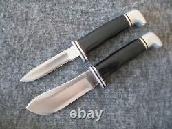 1970s-80s BUCK USA KNIFE SET 103 SKINNER & 116 CAPER with TWIN SHEATH EXCELLENT