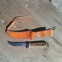 1971 Puma 6394 Hunter's Companion Handmade Solingen Germany Stag Handle Knife