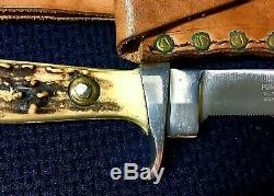 1973 Vintage PUMA 6394 Hunter's Companion Knife with Stag Handle Excellent