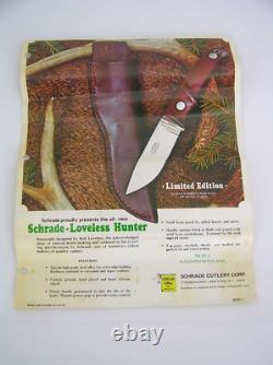 1975 Schrade Loveless RL-2 Drop Point Hunter with Sheath, Original Papers and Box