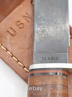 1986 (j) Western Usn Seabee L71 Knife, With Sheath